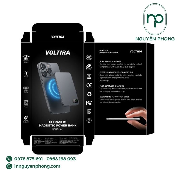 Mẫu hộp giấy đựng sạc dự phòng tiêu chuẩn 